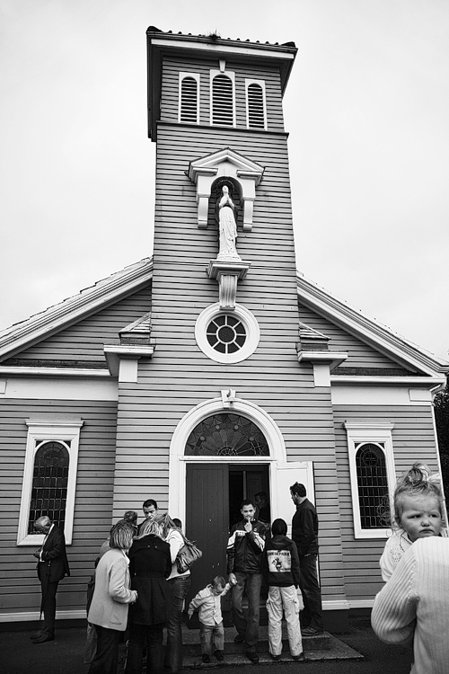 Our Lady Of The Wayside Church in Black and White